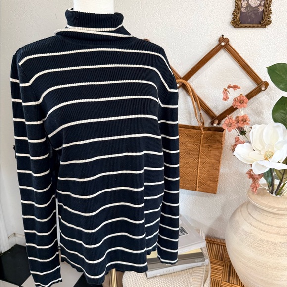 Ralph Lauren Sweaters - Ralph Lauren Black and White Striped Sweater